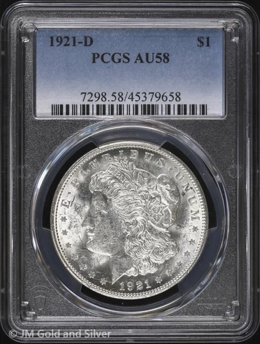 1921-D $1 Morgan Silver Dollar PCGS AU 58