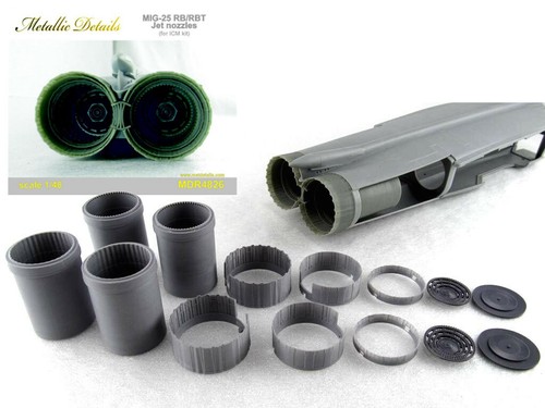 Metallic Details MDR4826 - 1/48 - MiG-25 RB/RBT. Strahldüsen (ICM) Harzteile - Bild 9 von 9