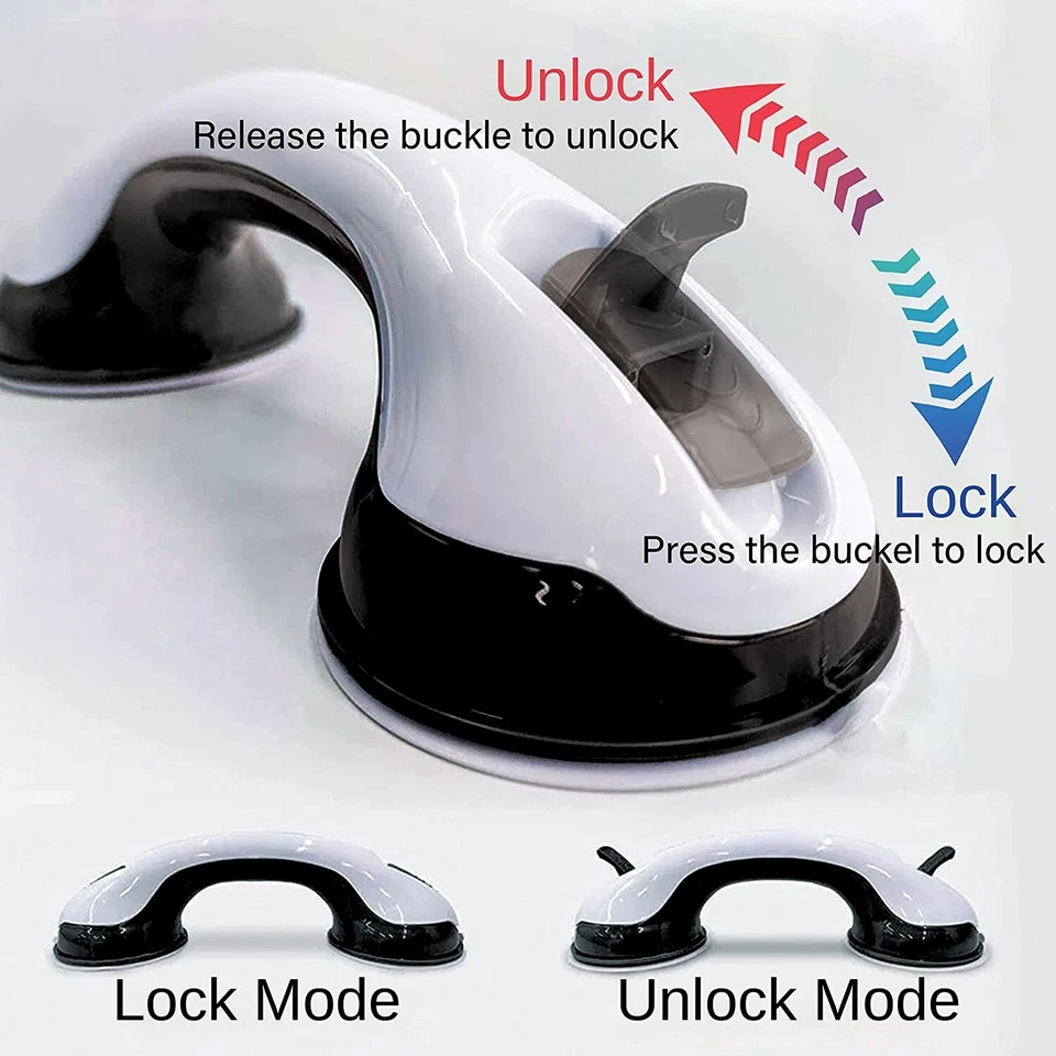 Manténgase seguro en la ducha con nuestro paquete de 2 barras de agarre de ventosa de 12 pulgadas, ducha Foto 3 de 4