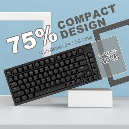 AJAZZ AK820 Type-C Wired Mechanical Gaming Keyboard with Knob Hot Swappable - Picture 25 of 30