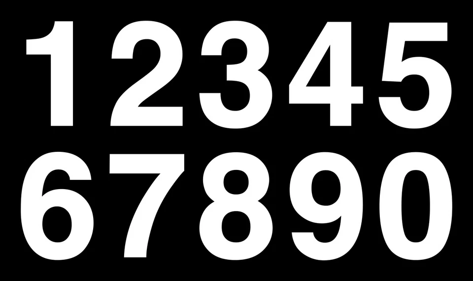 Sheet of 20 Numbers Arial Helvetica Bold Font Vinyl Decal - Standard Mailbox - Image 2 of 4