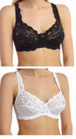 Marlon Lace Bra Non Padded Underwired Floral Bras Soft Full Cup Black & White