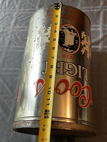 Coors Light Beer Tin Can 13" Tall Vintage Possibly A Popcorn Tin - Picture 3 of 9