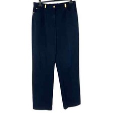 St. John Sport by Marie Gray Straight Leg High Rise Navy Chino Pants Women's 10