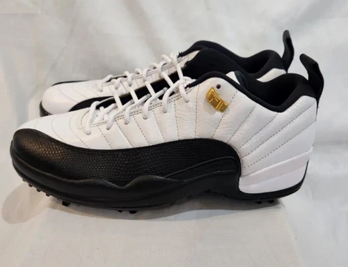 Nike Air Jordan 12 Low Golf Taxi White Black Gold DH4120-100 Men’s 7 / WMS 8.5