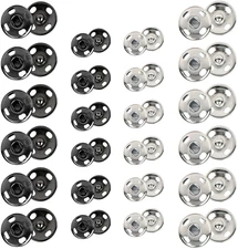 120 Sets Sew-On Snap Buttons Metal Snaps Fasteners Press Studs Buttons for Se...