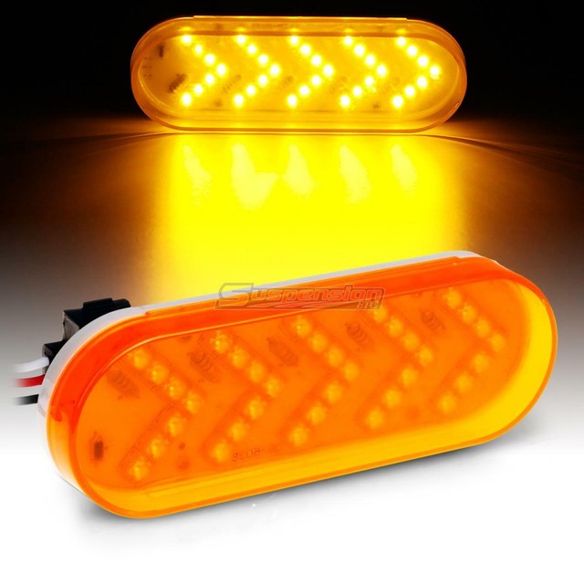 1xSubmersible 6" Oval Amber Sequential Arrow Mid Turn Signal Light