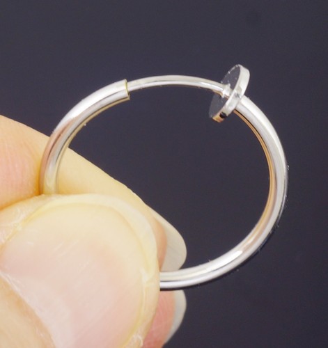 #E121A SPRING CLIP ON 0.6" (1.5cm) HOOP NON-PIERCED EARRINGS LOOK LIKE PIERCED - Picture 13 of 14