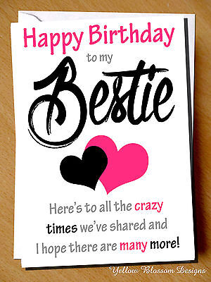 Funny Cheeky Happy Birthday Card Best Friend Bestie Novelty Girlie Girls C361