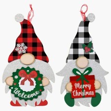 Christmas Gnome Wall Sign Home Decor Welcome Or Merry Christmas Wooden