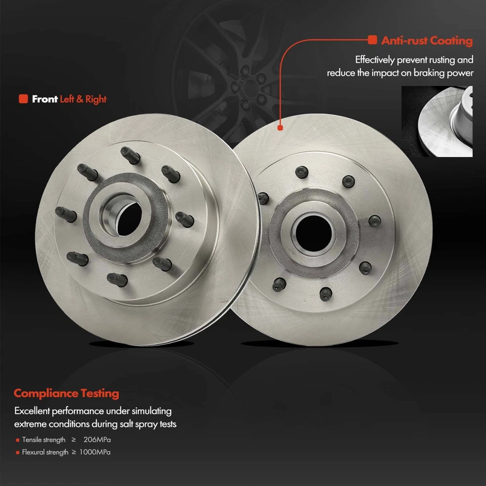 6x Rotor de freno de disco delantero y pastillas de freno de cerámica para Dodge B2500 B3500 Ram 2500 Van Foto 4 de 4