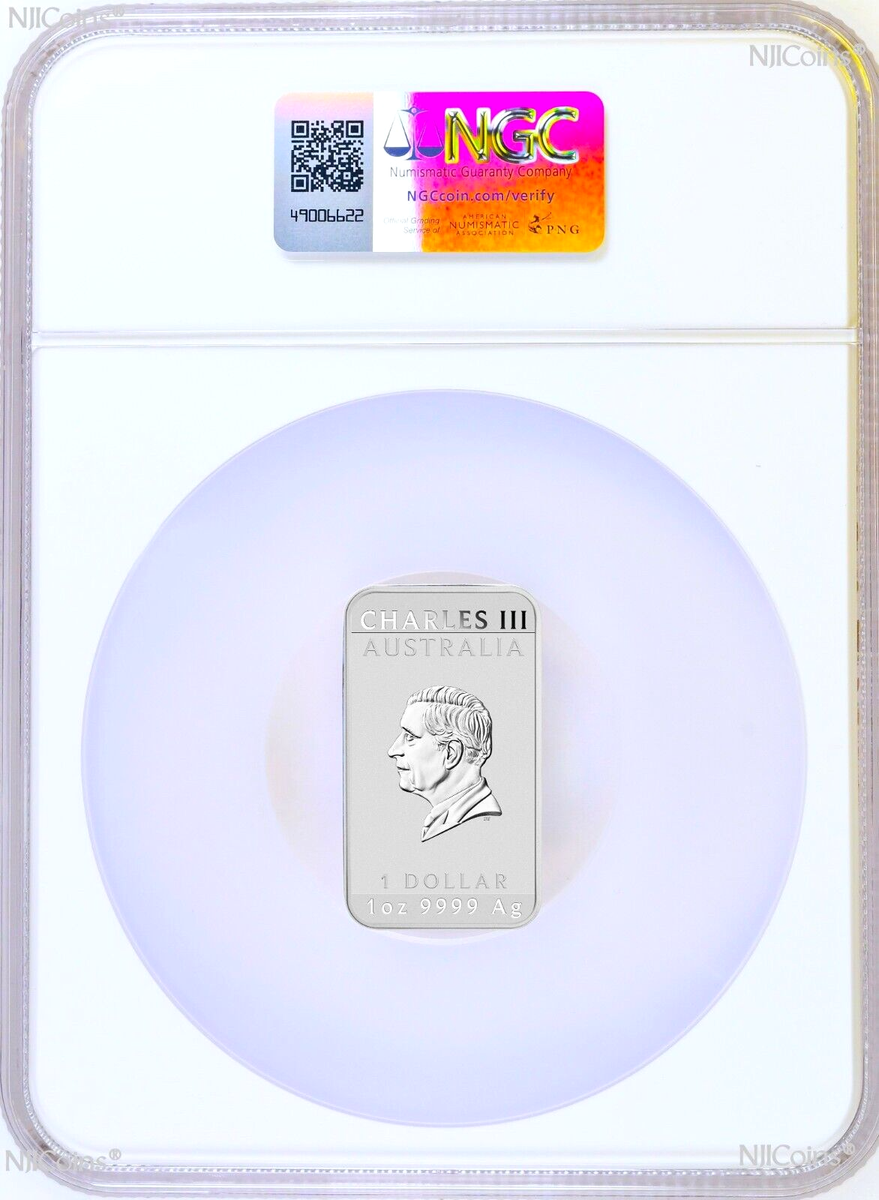 2024 Dragon 1oz .9999 Silver Rectangular $1 Dollar Bar COIN NGC MS