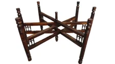 Handcrafted Moroccan 30 inches Wide Tray Stand Wood Folding Holder