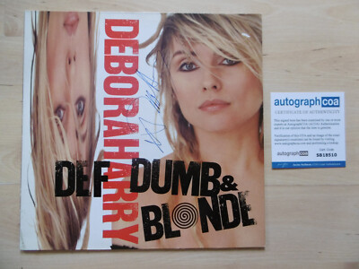 Debbie Harry Original Autogramm signed LP-Cover ''Def Dumb & Blonde'' Vinyl ACOA