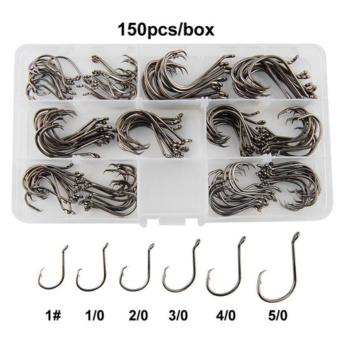 200pcs 2X Strong Offset Sport Circle Fishing Hooks 7384 Black Octopus Fish Hooks - Picture 11 of 42