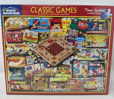 Classic American Games White Mountain Puzzles Jigsaw E-Z Grip 500 Piece NEW