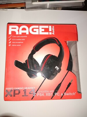 RAGE! XP14 Stereo Gaming Headset RAGE AUDIO XBOX 1,PS4,SER. X SWITCH NEWOPENBOX