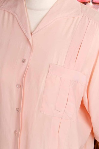 Camicia delicata vintage 100% seta MARCO PECCI rosa cipria pastello M - Foto 2 di 5