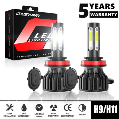 2x H9 H11 LED Headlight High/Low Beam Bulbs For 2011-2018 Dodge Grand Caravan