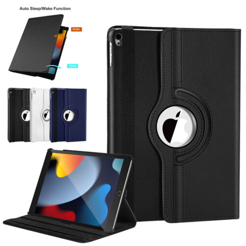 For iPad 9th 8th 7th 10.2" Pro Air Case Leather Smart Cover 360 Rotation Stand - Afbeelding 1 van 18