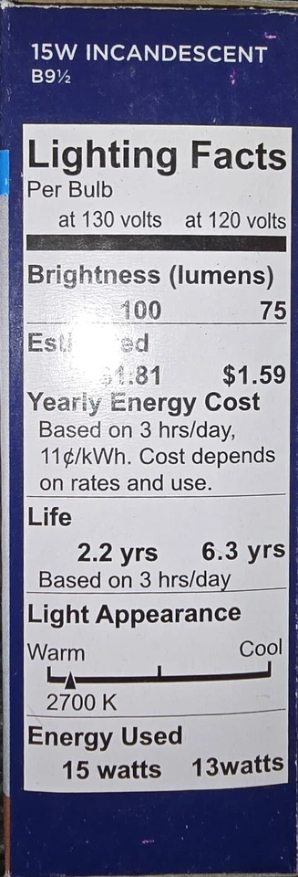 (5) Westinghouse 036811, 130V15w, Clear Incand, B9.5 Light Bulbs, 2,500Hrs - Image 2 of 3