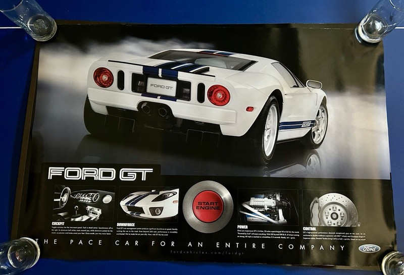 Red & White Ford GT 2005 2 Side Poster Print The Pace Car for an Entire Company
