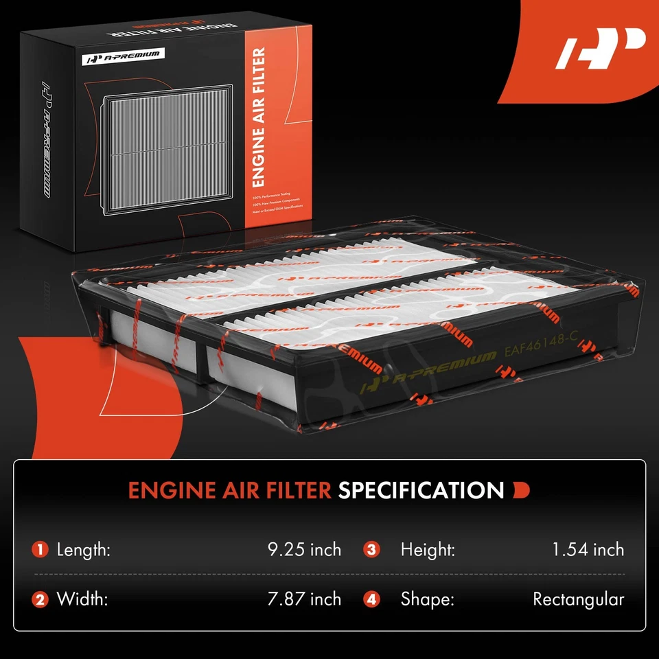 Filtro de aire del motor A-Premium para Mazda 929 88-91 B2200 B2600 MPV 2,2 L 2,6 L 3,0 L Foto 2 de 4