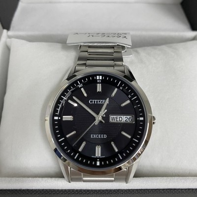CITIZEN AT6030-51E Wrist watch EXCEED Eco Drive Black Super Titanium Men Unused