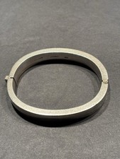 Sterling Silver Oval Hinged Bangle Bracelet 2-3/4 x 2-5/16 Made in Mexico.