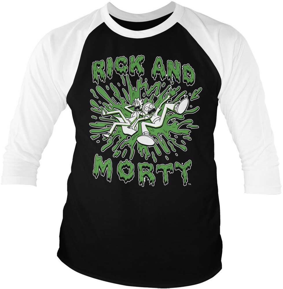 Rick And Morty Splash Baseball 34 Sleeve Tee Longsleeve White-Black 7090₽