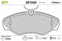 Valeo Bremsbelagsatz, Scheibenbremse 301545 Passend FüR Nissan Opel Renault