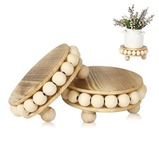 yunmanqiji 2 Pack Wood Riser, Risers for Decor  Pedestal Stand  Display Brown