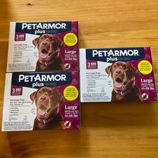 3 BOXES Pet Armor Plus Flea Tick Prevention Dogs 45-88 lbs NEW Large