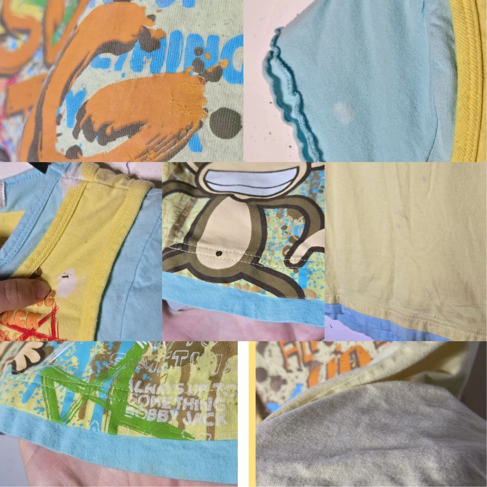 Bobby Jack девочек графический печать коротким рукавом рубашка размер большой обезьяна Y2K 2000-х - Изображение 3 из 4