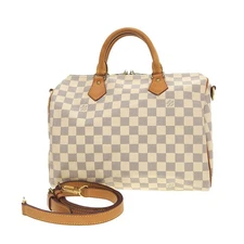 Louis Vuitton Damier Azur Speedy Bandoulière 30 N41373 White Gold #SN715