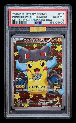 2016 POKEMON JAPANESE XY PROMO #207 Charizard X PONCHO-WEARING PIKACHU/MBA Gold