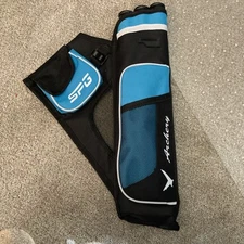 SPG Arrow Bag Side Waist Quiver 20-30 Arrow Cap 3 Tubes Pockets Blue Black