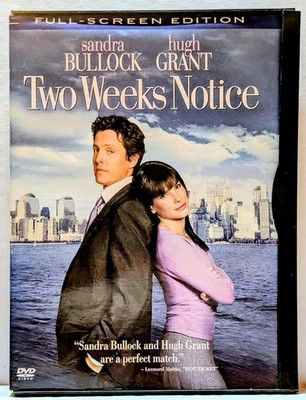 TWO WEEKS NOTICE FULL SCREEN DVD 2003 MOVIE SNAP CASE *BUY 2 GET 1 FREE*