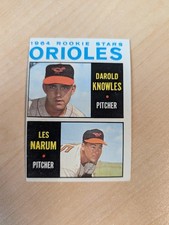 1964 Topps Baseball Card #418 Orioles' Rookie Stars, Darold Knowles. rookie card picture