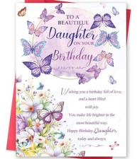 Missonemi Birthday Card for Daughter, Beautiful Daughter Birthday Card with B...
