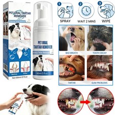 2X Pet Dental Tartar Remover Spray, Dog Cat Foam Teeth Clean Breath Freshener