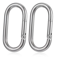 2pcs 4 Inch Carabiner Clip Oval Carabiner Clip Heavy Duty Carabiner Spring Sn...