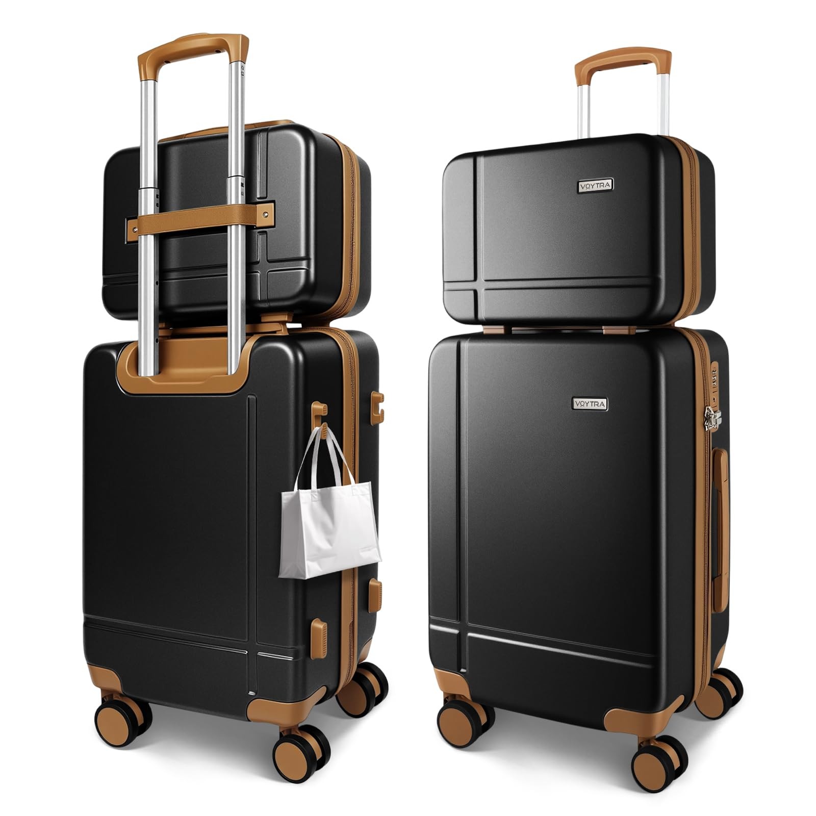 Set, 14&rdquo; 20&rdquo; Carry On & Checked Suitcase With Tsa...