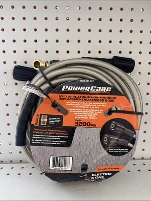 #ad Power Care 25ft x ¼quot; 3200psi M22 Connector Pressure Washer Hose Non Marring $18.99
