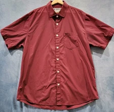 DIXXON Flannel Dlux Proprietary Bamboo Shirt Men's XL Short Sleeve Maroon Red 