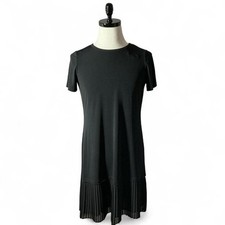 NWT Michael Kors Black T-Shirt Dress Pleated Hem Size M Whimsygoth