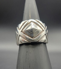 Sterling Silver Geometric Pyramid Ring size 8