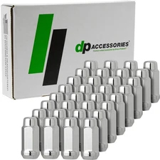 Chrome M14x1.50 Lug Nuts For Aftermarket Wheels Closed End XL Bulge Set of 32