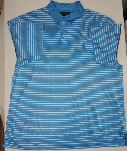 Brooks Brothers Butter Soft Golf Polo Shirt Mens 2XL Blue Striped Short Sleeve - Picture 1 of 5