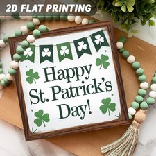 2D St. Patrick's Day Wooden Wall Hanging Sign - Rustic Wood Irish-Themed Plaque